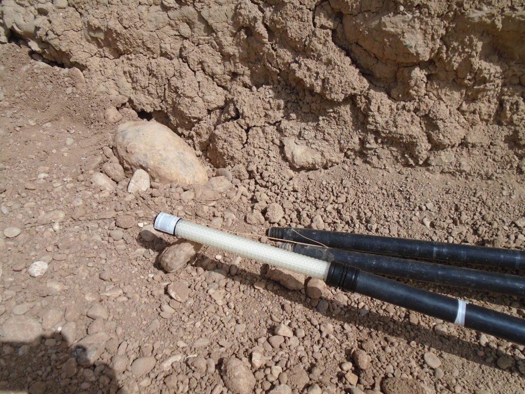Geosense Casagrande standpipe piezometer ready for install in dam embankment