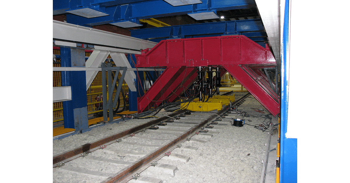 Load testing of Total Pressure Cells under rail track at CEDEX test rig in Madrid