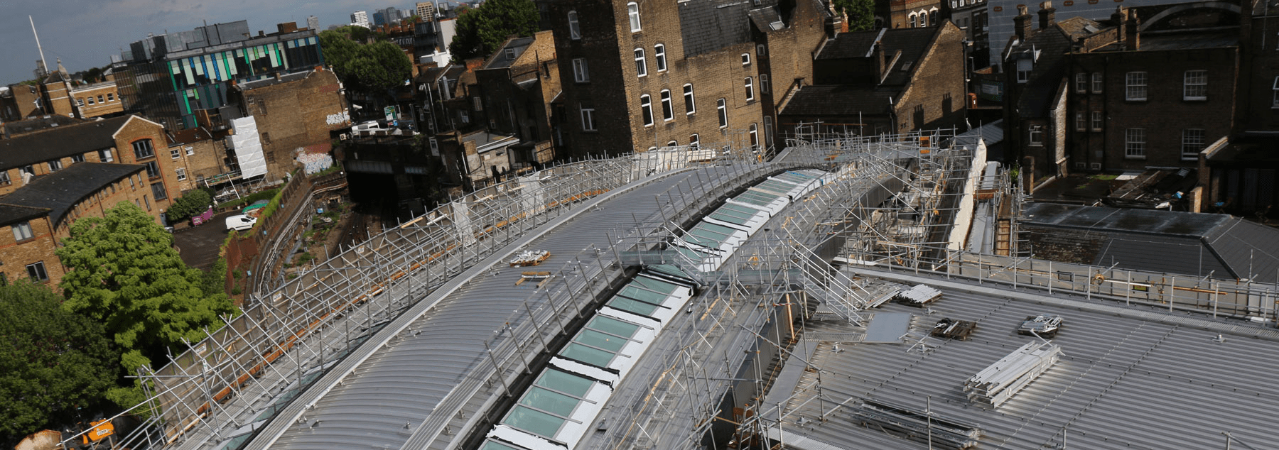 Aerial view of completed Whitechapel Crossrail Station